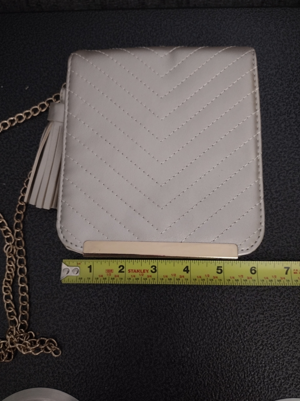 Chic metallic gold Crossbody Bag with Tassel